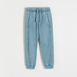 Reserved - Úpletové kalhoty jogger - Modrá