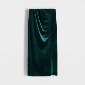 Reserved - Midi sukně s řasením - Zelená