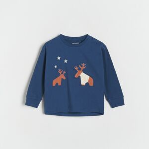 Reserved - Vánoční tričko s aplikací - Modrá