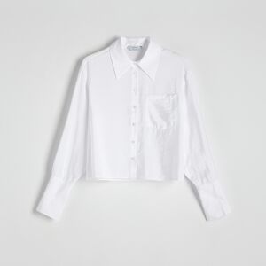 Reserved - Košile z lesklé látky - Bílá