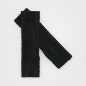 Reserved - Úpletové rukavice bez prstů - Černý