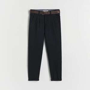 Reserved - Chino kalhoty s páskem - Černý