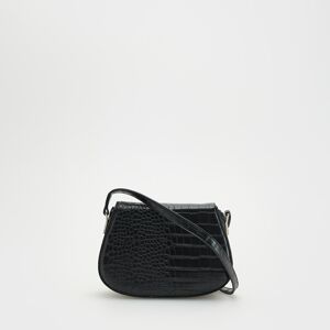 Reserved - Klasická kabelka z imitace krokodýlí kůže - Černý