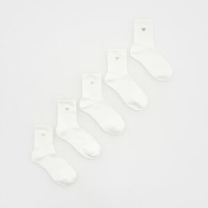 Reserved - Sada 5 párů ponožek s vysokým podílem bavlny - Krémová