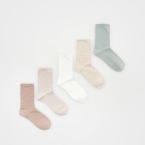 Reserved - Sada 5 párů ponožek s vysokým podílem bavlny - Růžová