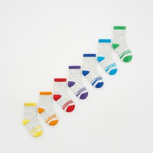 Reserved - Sada 7 párů ponožek s vysokým podílem bavlny - Světle šedá