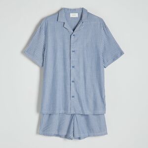 Reserved - Dvoudílná pyžamová souprava z viskózy - Modrá