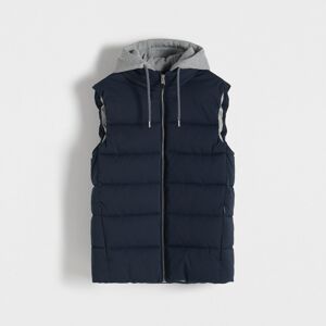 Reserved - Prošívaná vesta s kapucí - Tmavomodrá