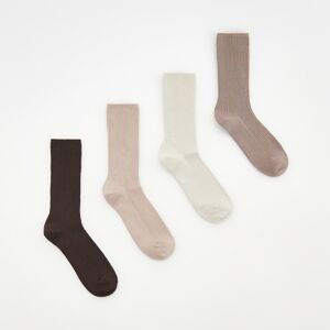 Reserved - Sada 4 párů ponožek - Hnědá