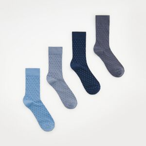 Reserved - Vzorované ponožky 4 pack - Modrá