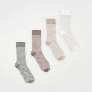 Reserved - Vzorované ponožky 4 pack - Krémová