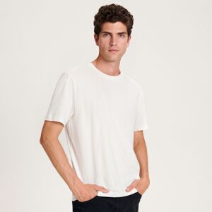 Reserved - Tričko regular s příměsí hedvábí - Bílá