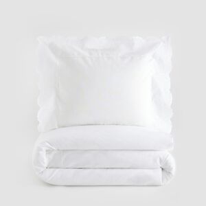 Reserved - Souprava povlečení z perkálové bavlny s krajkou - Bílá