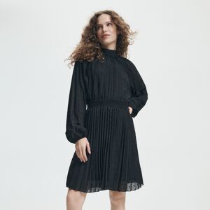Reserved - Plisované mini šaty - Černý