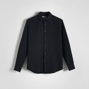 Reserved - Pruhovaná košile regular fit - Černý