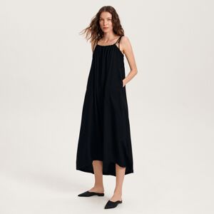Reserved - Maxi šaty s vysokým podílem EcoVero™ - Černý