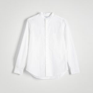 Reserved - Košile s límcem typu mandarin regular fit - Bílá