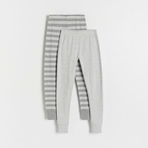 Reserved - Sada 2 podvlékacích kalhot s vysokým podílem bavlny - Světle šedá