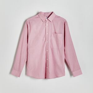 Reserved - Pruhovaná košile regular fit - Růžová
