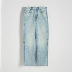 Reserved - Rovné džíny s vysokým pasem - Modrá