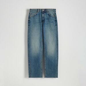 Reserved - Rovné džíny s vysokým pasem - Modrá