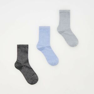 Reserved - Ponožky s metalizovanou nití 3 pack - Modrá