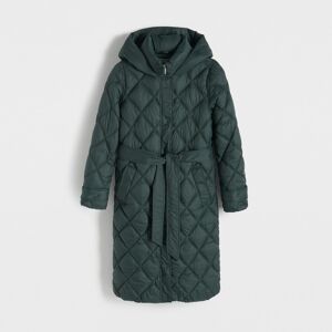 Reserved - Prošívaný kabát se zavazováním - Zelená