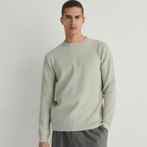 Reserved - Žebrovaný pletený svetr - Zelená