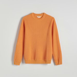 Reserved - Žebrovaný pletený svetr - Oranžová
