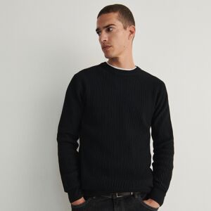 Reserved - Žebrovaný pletený svetr - Černý