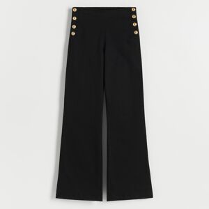 Reserved - Kalhoty s ozdobnými knoflíky - Černý