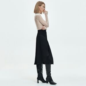 Reserved - Asymetrická sukně s příměsí lnu - Černý
