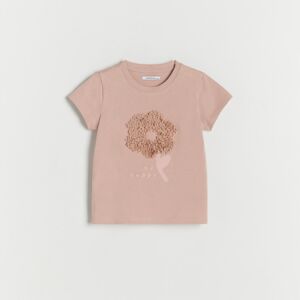 Reserved - Bavlněné tričko s aplikací - Růžová
