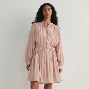 Reserved - Mini šaty s páskem - Růžová