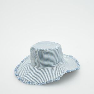 Reserved - Bavlněný klobouk bucket hat - Modrá