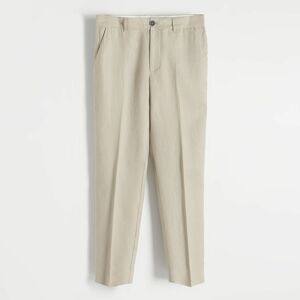 Reserved - Lněné oblekové kalhoty - Béžová