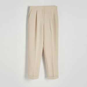 Reserved - Kalhoty s manžetami - Béžová