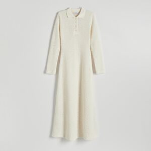 Reserved - Strukturované žerzejové šaty - Bílá
