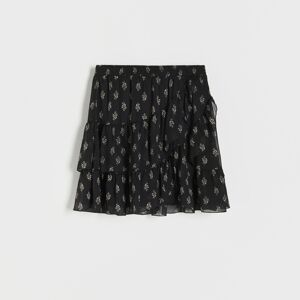Reserved - Mini sukně s volány - Černý
