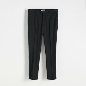 Reserved - Žebrované oblekové kalhoty - Černý