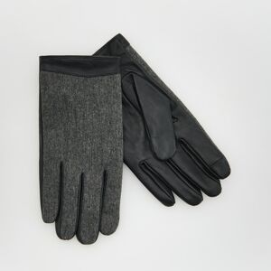 Reserved - Kožené rukavice s texturou - Černý