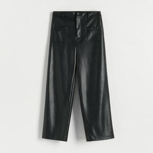 Reserved - Koženkové kalhoty - Černý