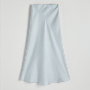 Reserved - Saténová sukně z viskózy - Modrá