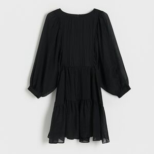 Reserved - Mini šaty z lyocellu - Černý