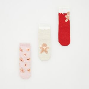 Reserved - Vánoční ponožky s výpustky 3 pack - Červená
