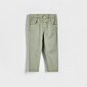 Reserved - Pružné kalhoty regular - Zelená