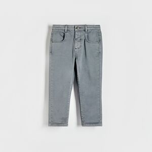 Reserved - Pružné kalhoty regular - Světle šedá