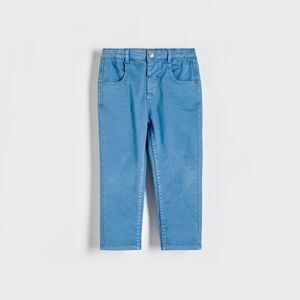Reserved - Pružné kalhoty regular - Modrá