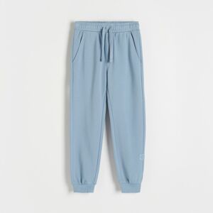Reserved - Bavlněné kalhoty joggers - Modrá