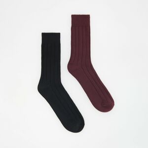 Reserved - 2 pack ponožek s hrubším vzorem - Bordó